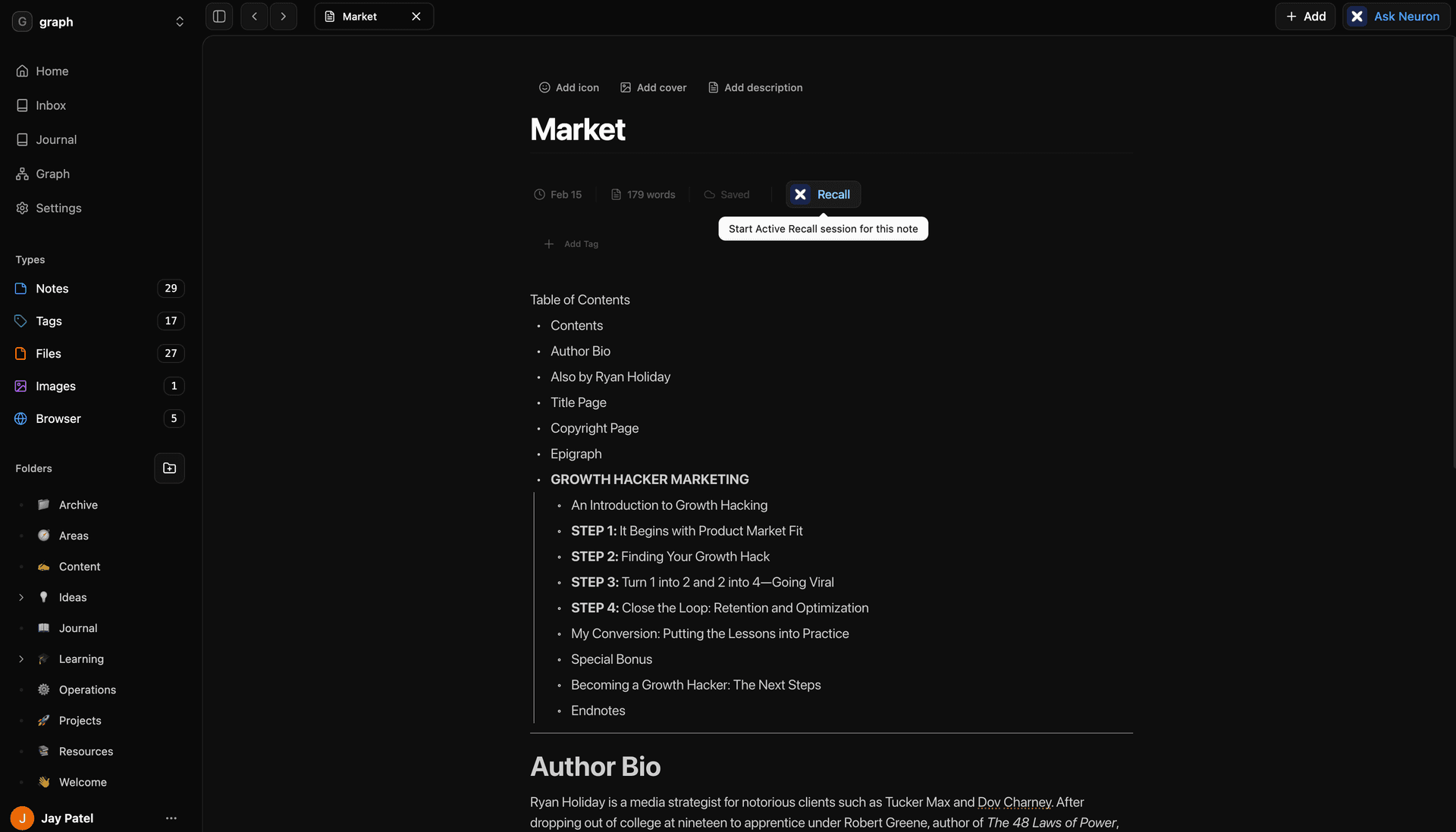 Turn notes into flashcards
