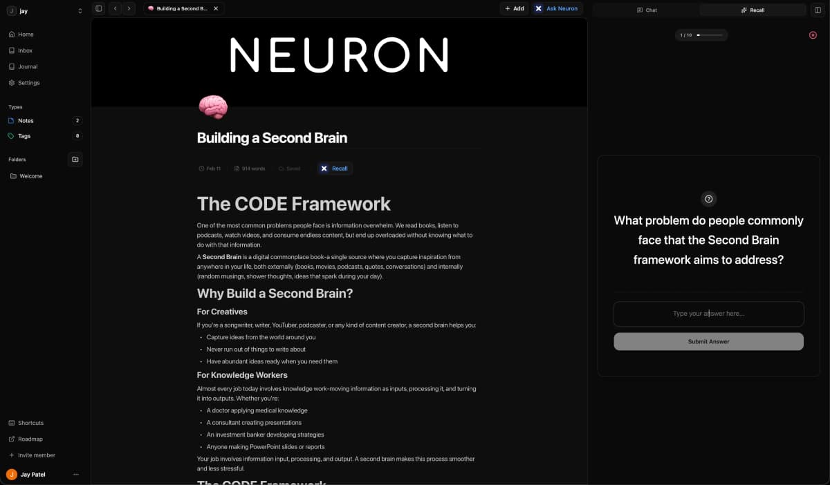 Neuron asks the right questions.