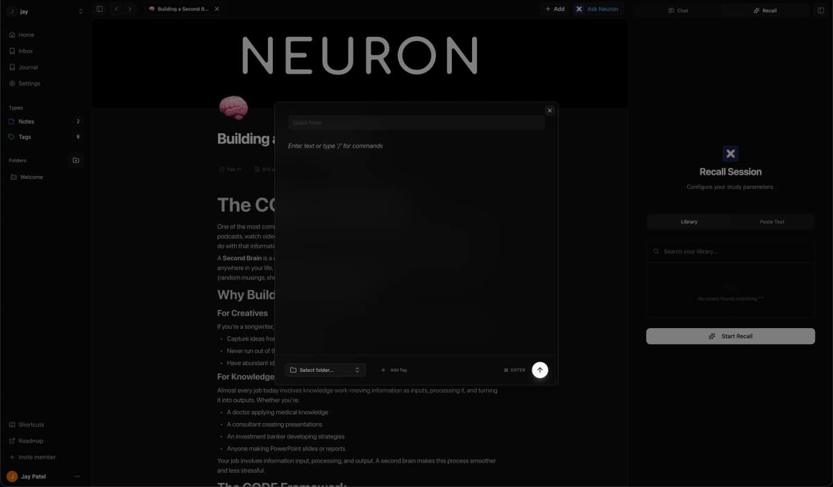 Dump your brain. Instantly.